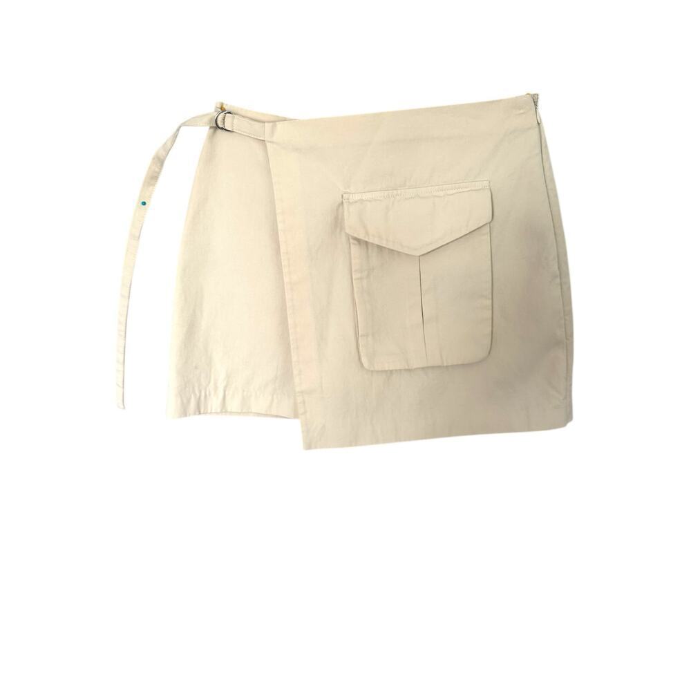 ZARA Beige Utility Wrap Mini Skirt | Size XS US 0 |‎ Pocket Streetwear Style